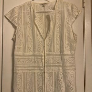 Banana Republic White Blouse L